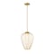 Z-Lite Savanti Pendant, 1-Light, 12 In.W x 16.5 In.H, Modern Gold/White Opal 7507-12MGLD - alternate 1